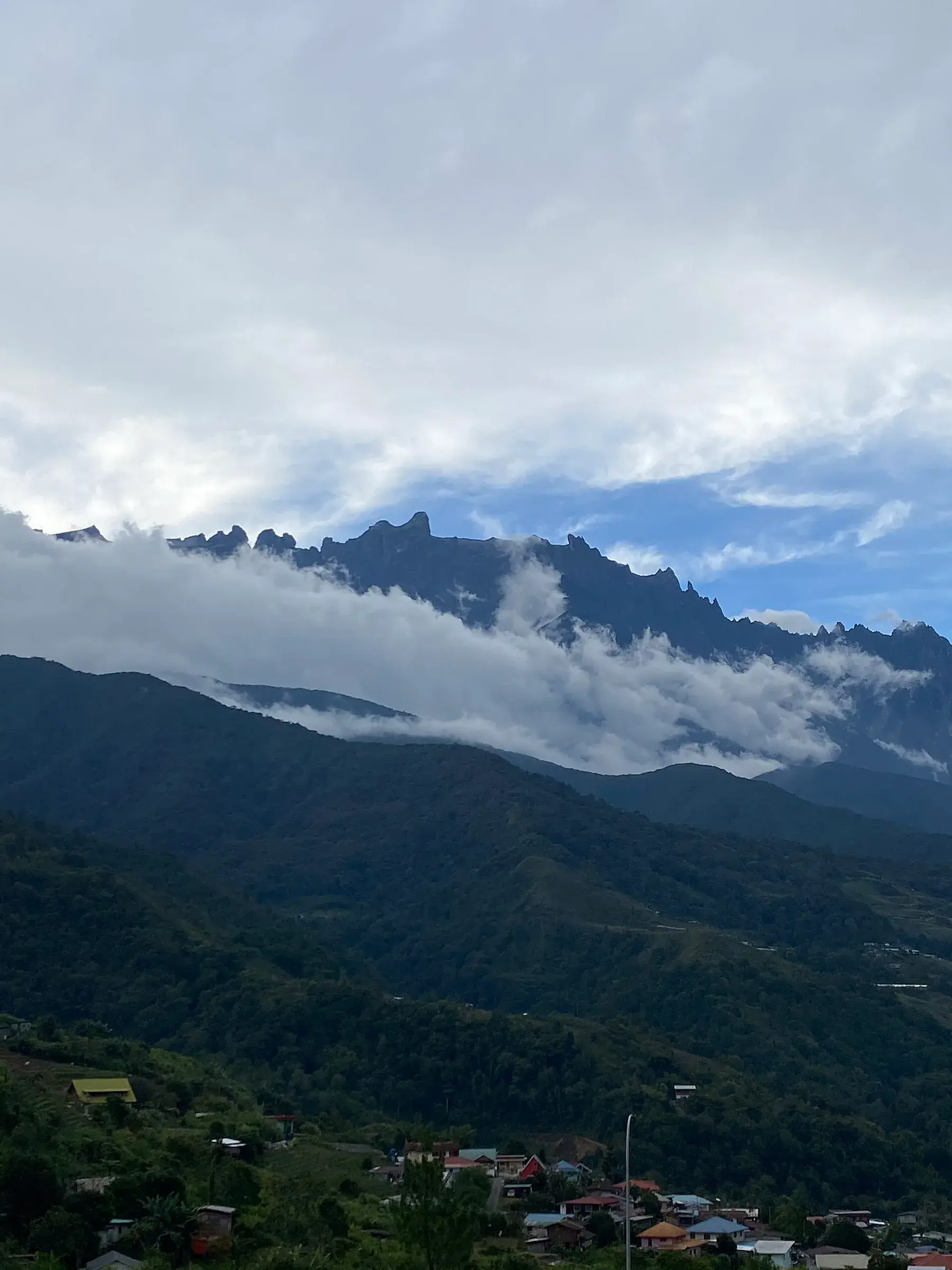 Mount Kinabalu above the cloud, seen from Kundasang