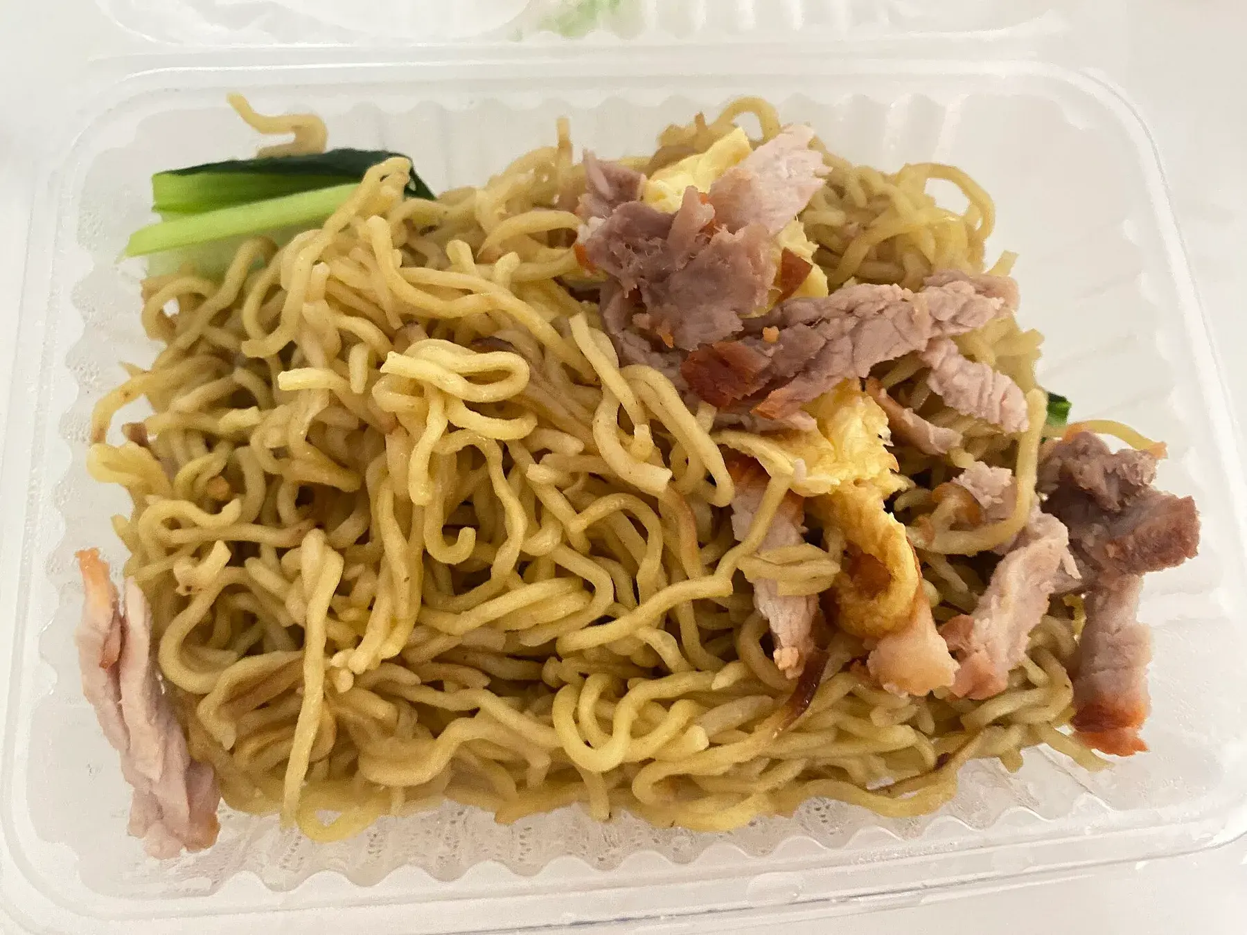 Tuaran mee with char siu and greens